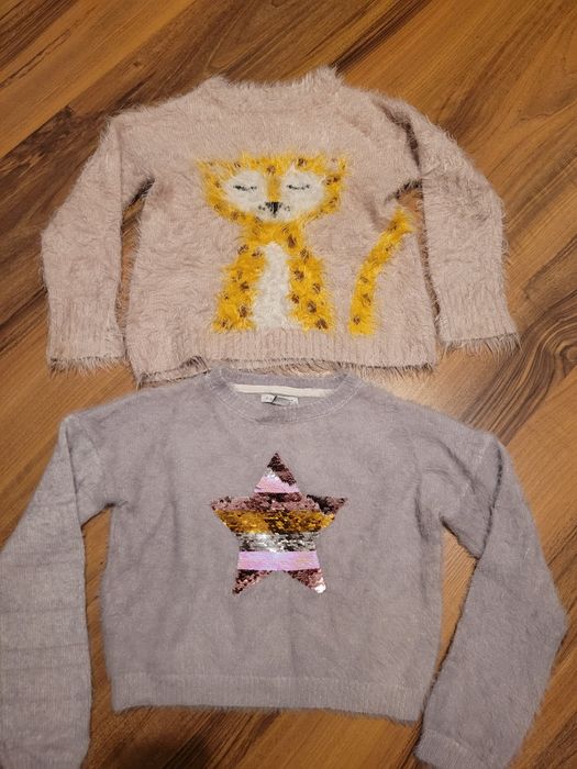 Zara primark sweterki alpaka puchate kotek 122-128