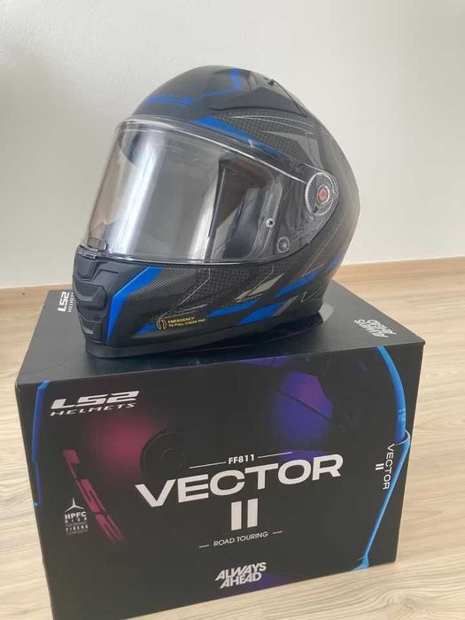 Motorcycle helmet, LS2 Helmets FF811 Vector II, size M, like new, blue