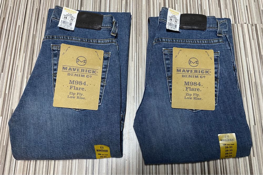 Spodnie jeans 28/33 pas 66 cm komplet 2 sztuki Lee Maverick nowe