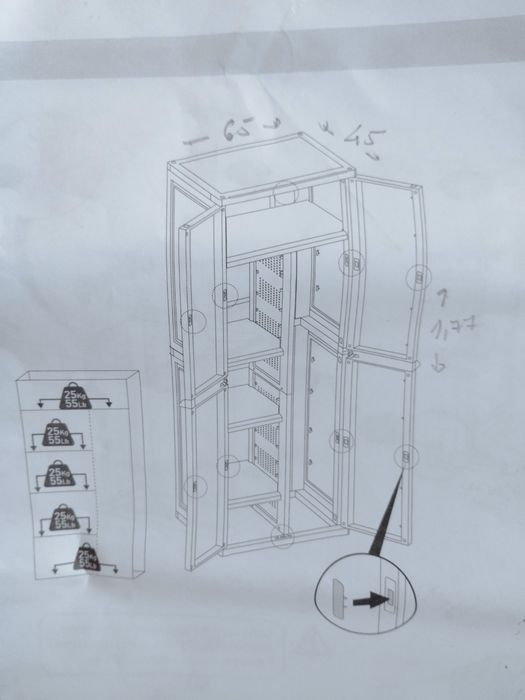 Armário Keter em PVC, alto e resistentes 177 X 65