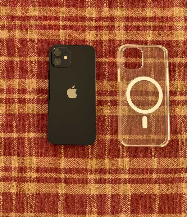 iPhone 12 128 GB Preto – Caixa original + cabo + capa Apple