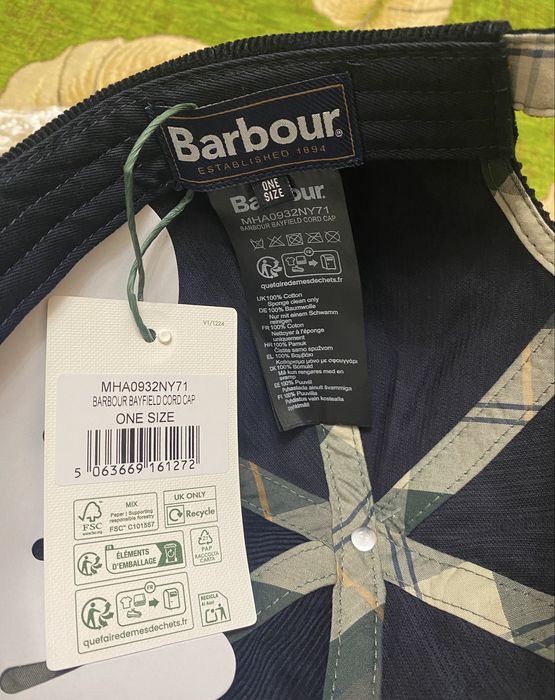 Barbour Bayfield Вельветова Подарункова Бейсболка Оригінал Кепка