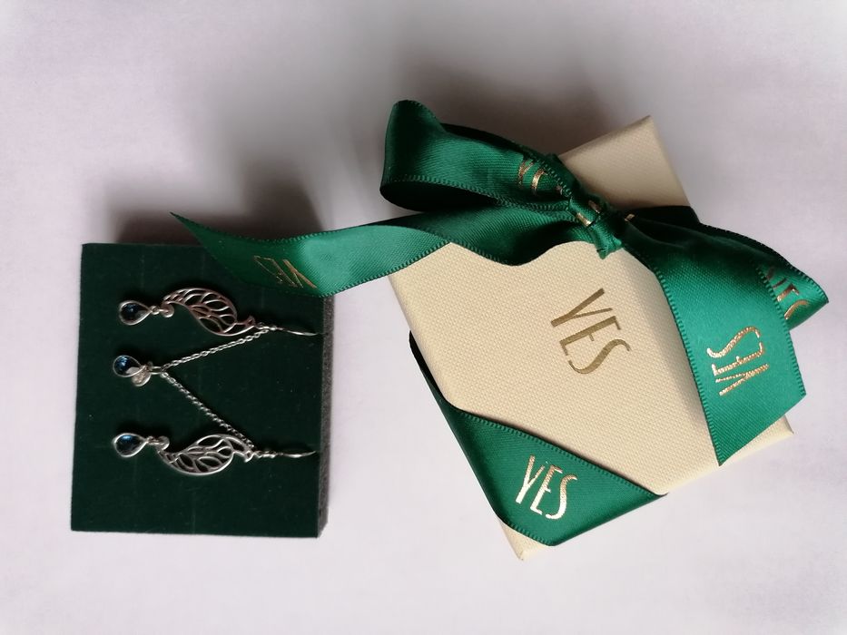 YES Pavoni Komplet naszyjnik kolczyki srebro kryształy