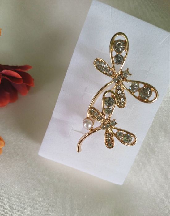 Broszka - Ważki z cyrkoniami