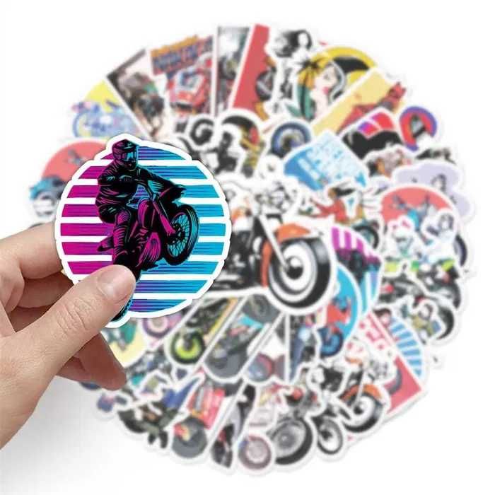 Наклейки стикеры мотокросс байкеры девушки гоночные мотоциклы