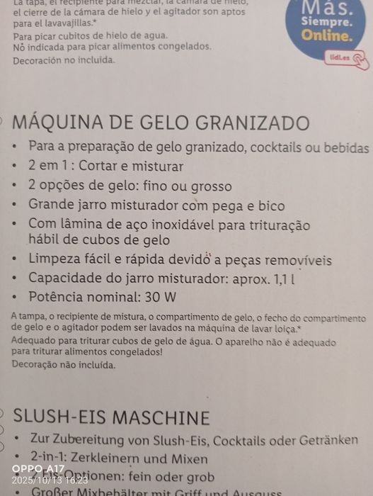 Granizadora nova em caixa