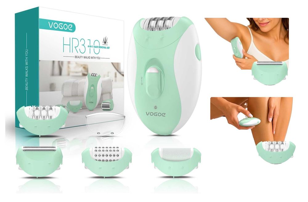 Depilator 4w1 Damski VOGOE Golarka Masażer Tarka USB Zielony
