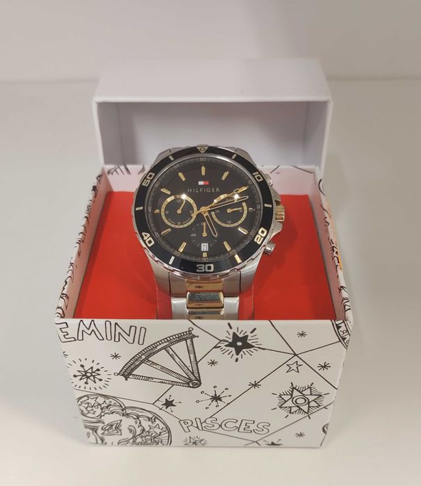 (BP) Tommy Hilfiger Jordan Two Tone Watch – Elegancki Koperta 43 mm