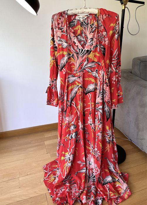 Vestido comprido florido Diane Von Furstenberg