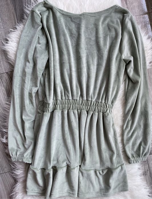 Sukienka khaki welurowa