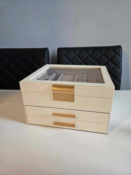 Szkatułka kuferek organizer na biżuterię kosmetyki przechowywanie