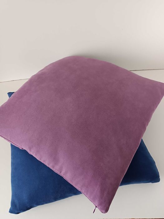 декоративна подушка пара комплект синя та бузкова 42х43 см 2 штуки.