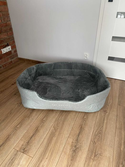 Duże Legowisko Dla Psa Szare XXL 100x80 miękkie pluszowe Kojec Łóżko