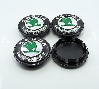 4 Centros tampas de jantes skoda fabia yeti octavia 56mm novos