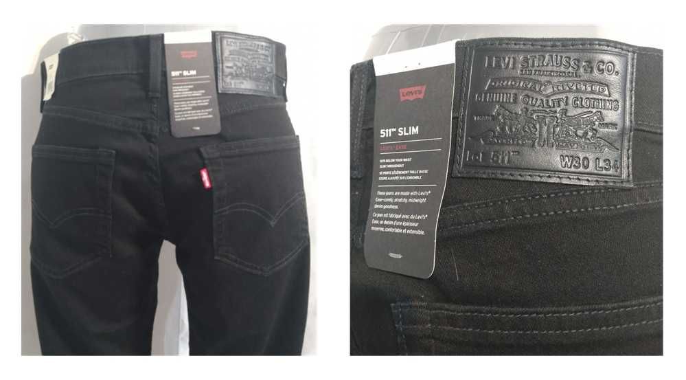 Levi'S 511 Calça ganga preta Tam 30W 34L