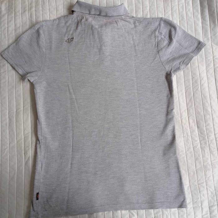 T-shirt Koszulka polo 4F S szara krótki rękaw S/36