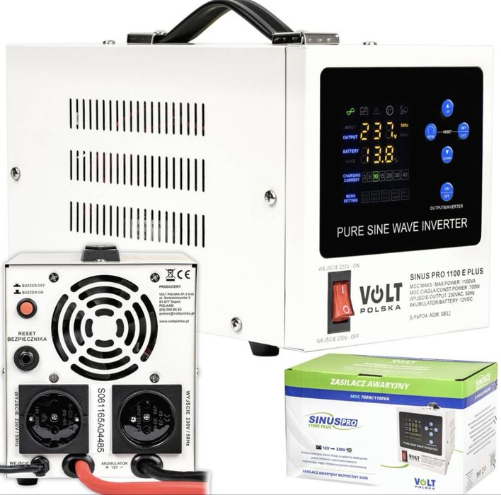 ДБЖ/UPS Volt Polska SINUS PRO 1100E PLUS 12V 700/1100W (3SPM11012M) (LiFePO4, AGM, GEL)