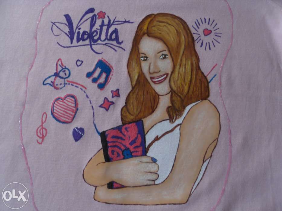 T-shirt da violetta, pintada à mão (pinto outros motivos)