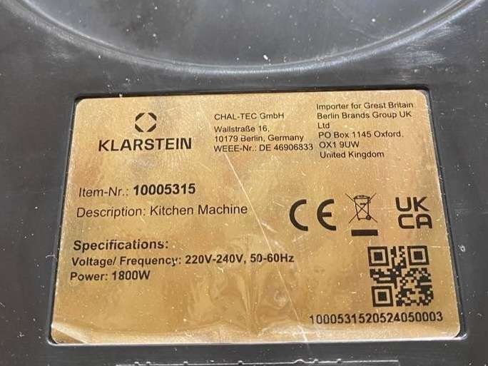 Тістоміс / тестомес / міксер / миксер / Klarstein  з Німеччини 1800w