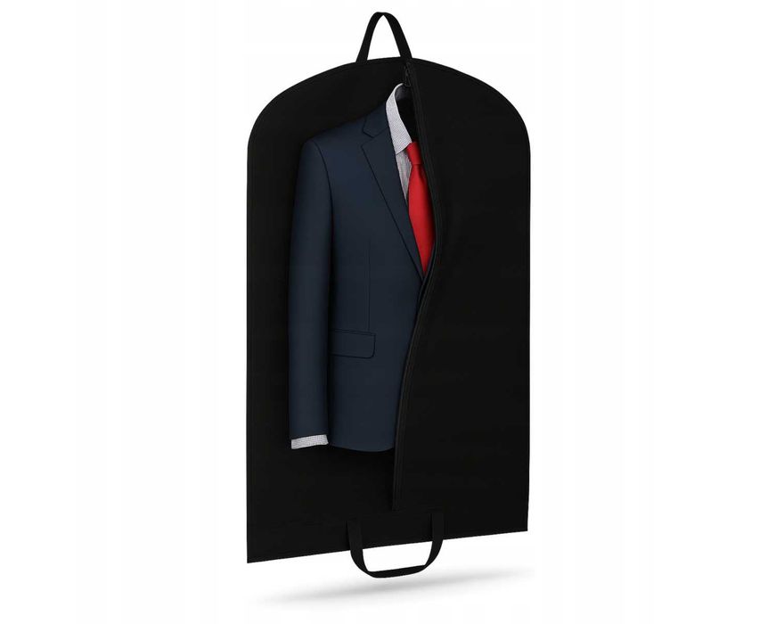 Pokrowiec z Zamkiem na Ubrania Garnitur Koszule Odzież Podróżny Czarny