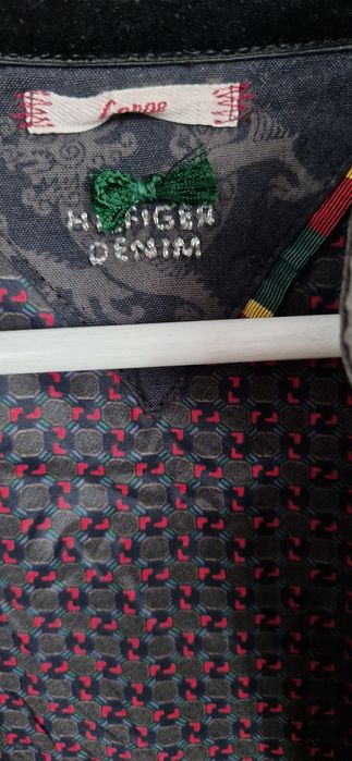 Czarna jeansowa kurtka parka przejściowa Tommy Hilfiger Denim L