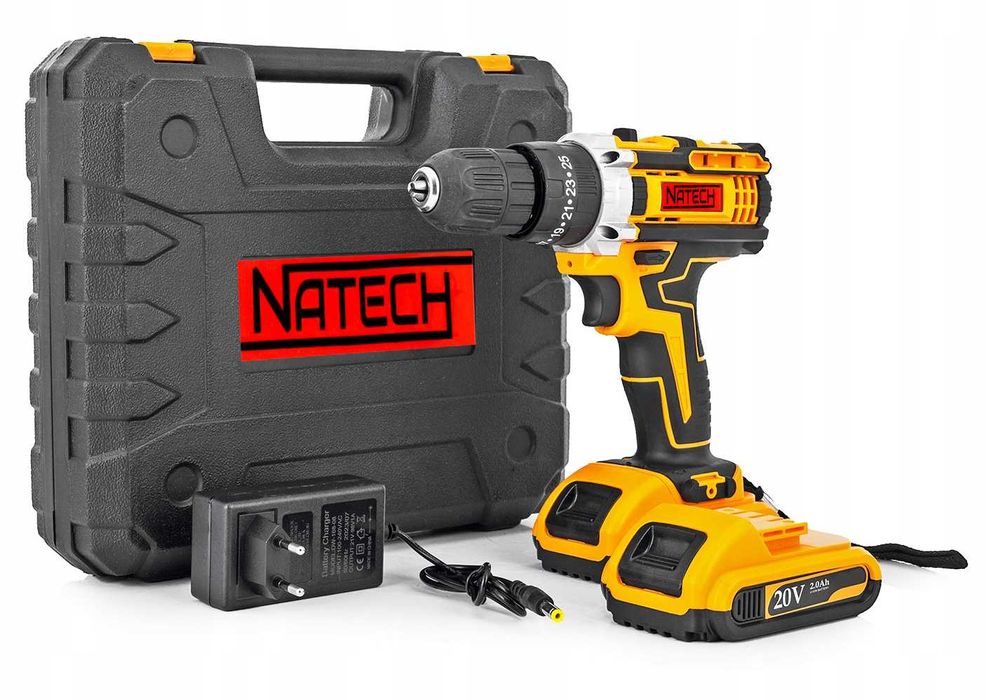 WIERTARKO WKRĘTARKA AKUMULATOROWA udarowa mocna wkrętak zakrętak 2xAKU