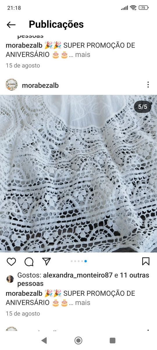 Saia de croch branca cumprida Moita OLX Portugal