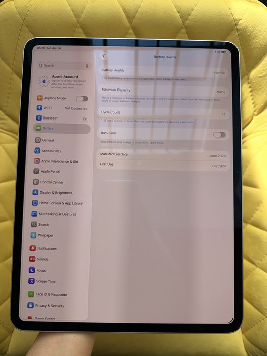 iPad Pro 13" M4 2024 256 GB WiFi Silver 100% Стан Нового (арт.4108)