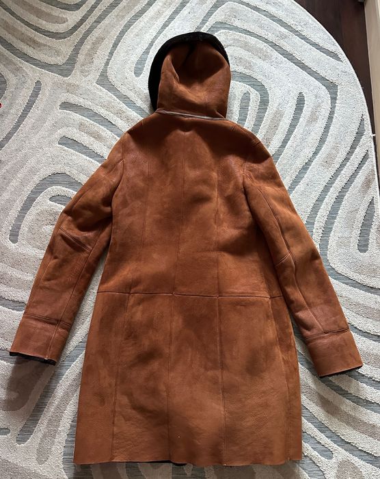 Натуральна дублянка з капюшоном