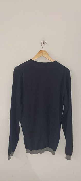 Sweter męski wełniany Wool w serek L (large) czarny
