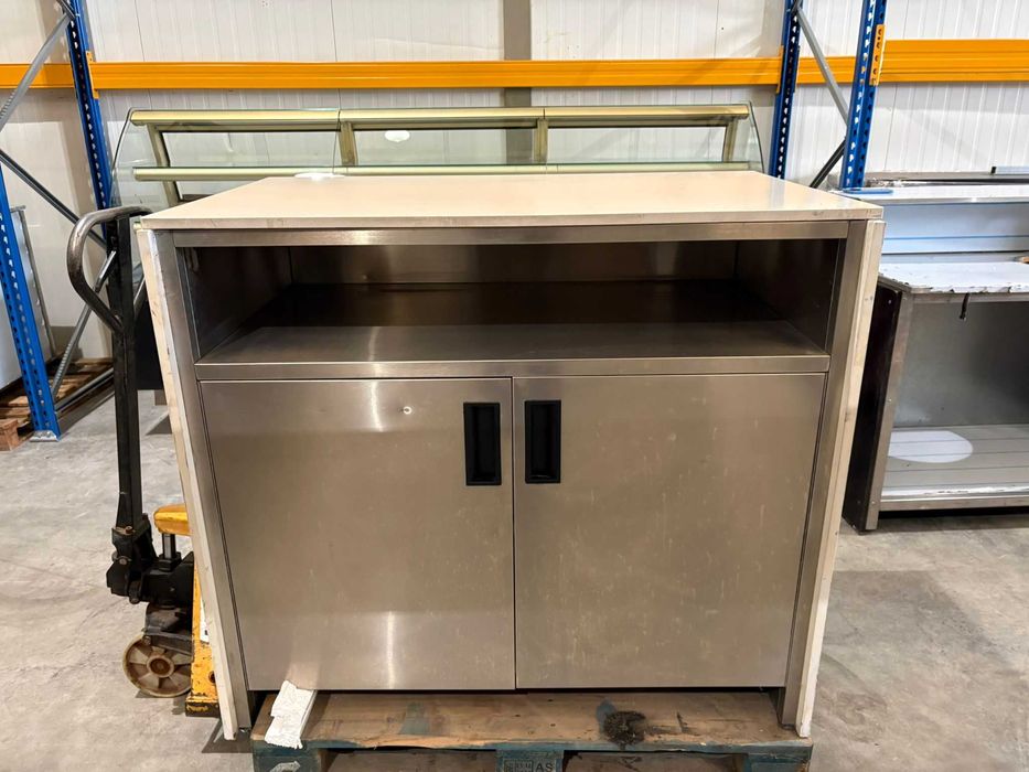 Balcão Inox lat Laminado Branco Pedra Silestone Branco-RECONDICIONADO