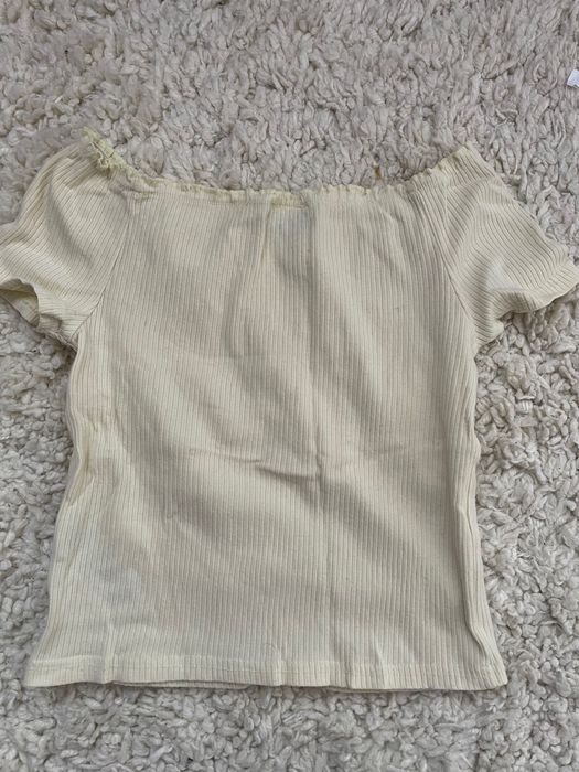 Jasno żółta bluza t-shirt dziewczęcy 146 - 152 cm w stanie bdr