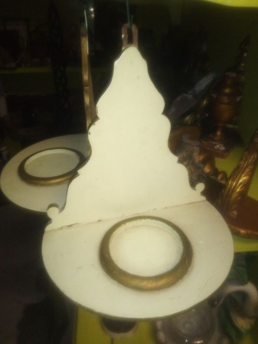 Par de antigas peanhas em madeira