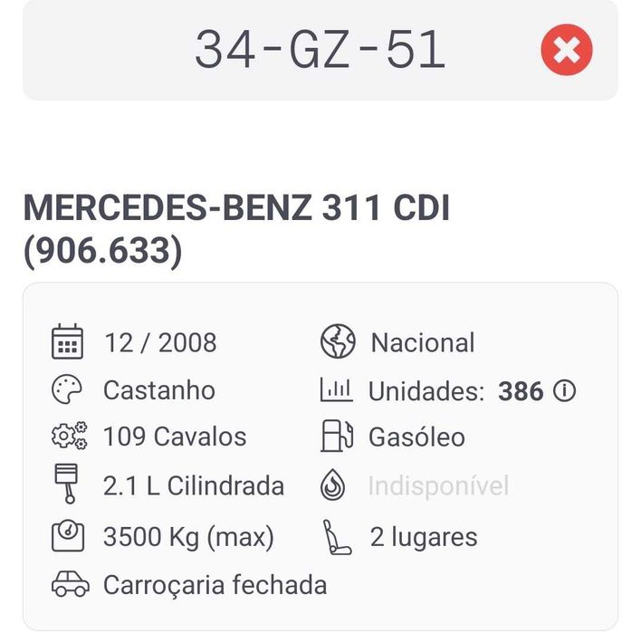Mercedes Sprinter 311 DCI Motor não trabalha poucos km