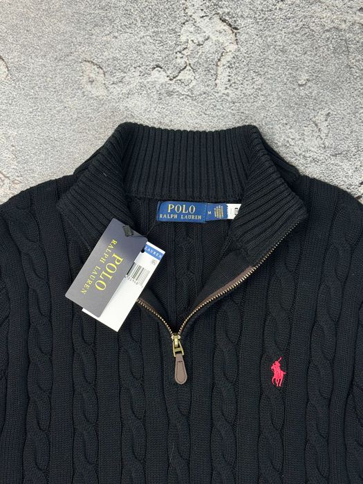 Светр Polo Ralph Lauren напівзамок Поло Ральф Лорен чорний білий темно‑синій унісекс преміум люкс half‑zip sweater 1/3 зіп 1/4 светр поло