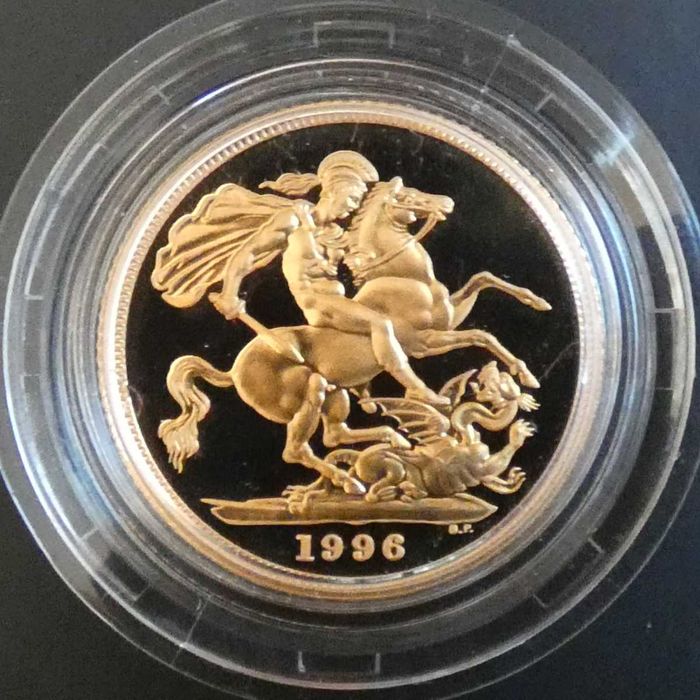 1996 Libra Ouro Proof 3.º Retrato Rainha Victoria design Maklouf com Caixa e Certificado