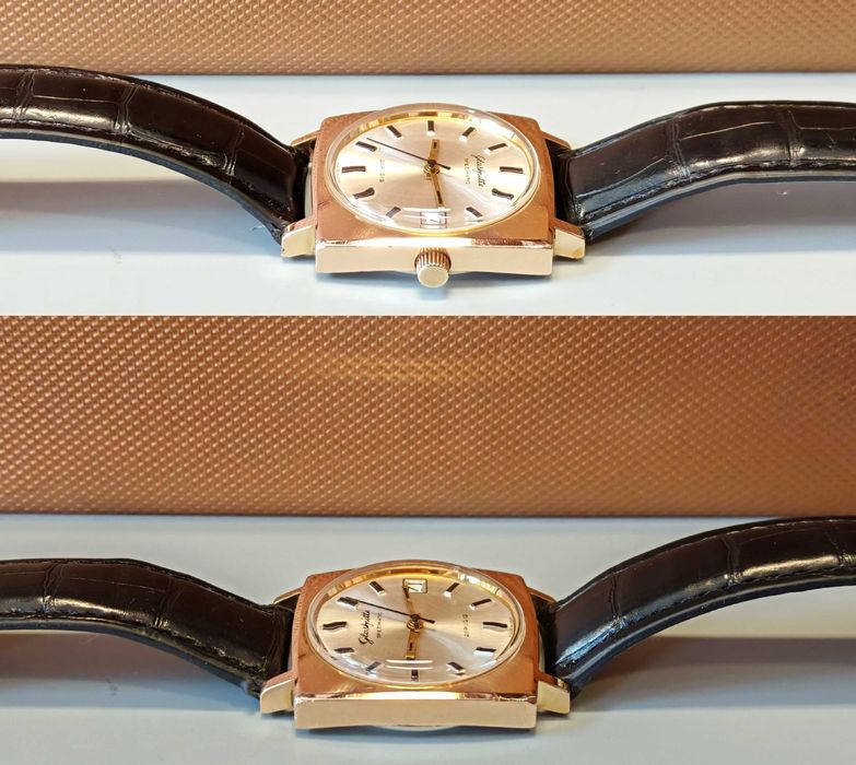 Zegarek Glashütte Spezimatic 26 Rubis GUB Automatic Pozłacany AU Data