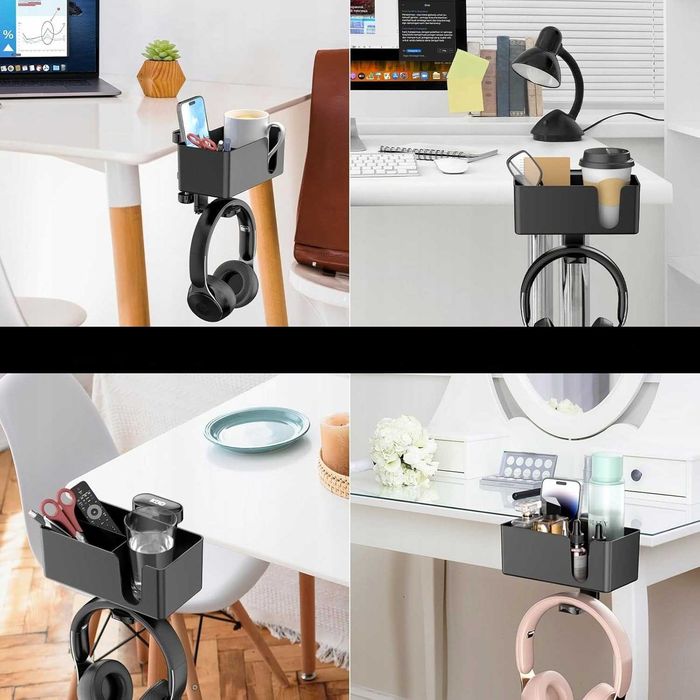 4 w 1 organizer, kosz na kubek stołowy - uchwyt na słuchawki na biurko