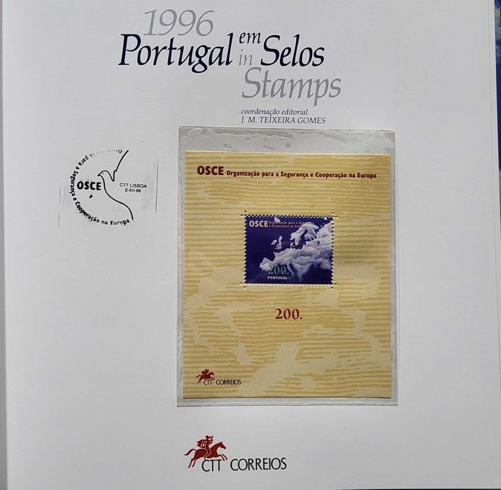 Raro livro dos CTT Portugal em selos 1996 edição especial OSCE