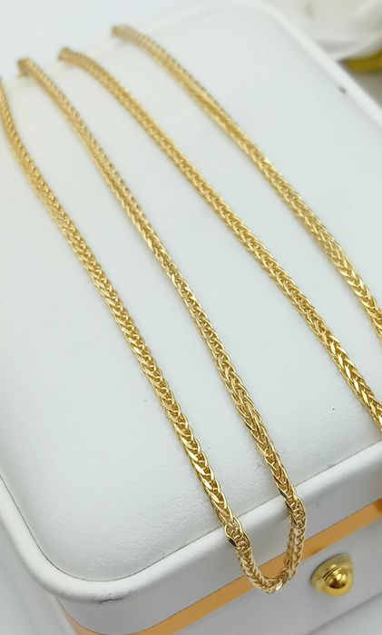 Złoty łańcuszek 51 cm splot Lisi ogon - Kłos próba 585 NOWY/Fajne Okazje