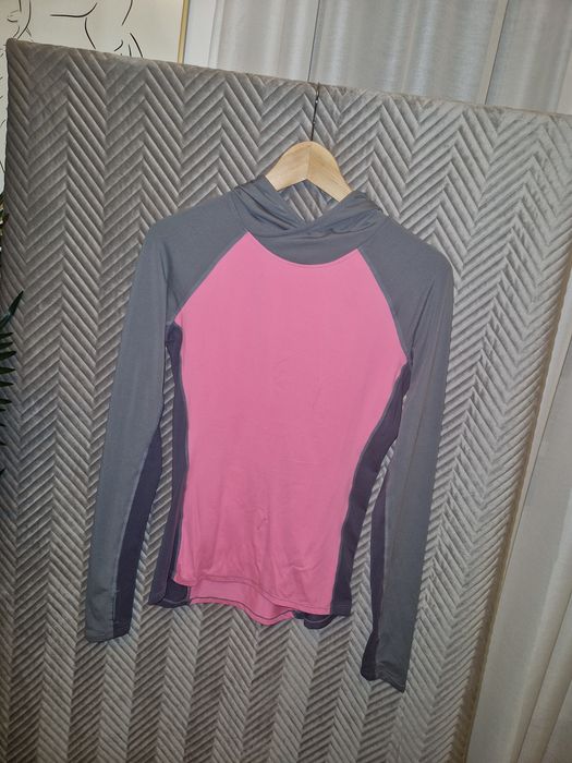 H&M sport 36 / S cienka sportowa bluza z kapturem szaro-różowa