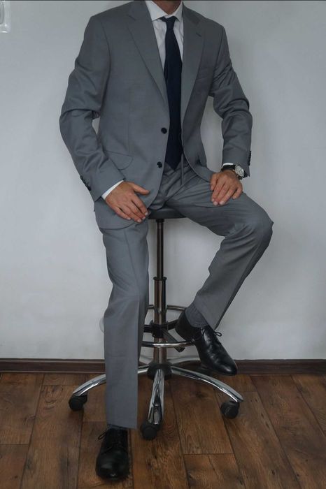 Vistula garnitur rozmiar 62/3XL 188/124/114 grafit 100% wełna Marlane Slim Tailored