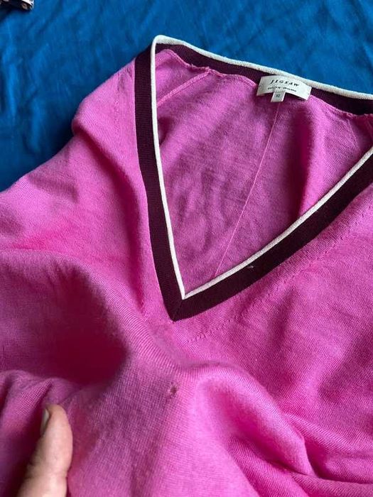 roz neon pink sweter cienki welna jakosc basic xl 42 44 +size