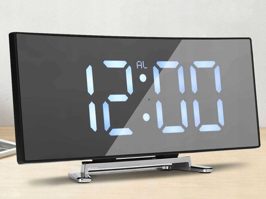 Zegar Cyfrowy Elektroniczny Budzik Termometr Alarm Lustro Usb 01860