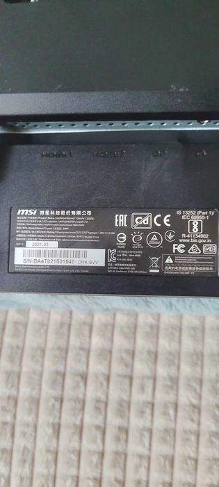 Monitor MSI uszkodzony