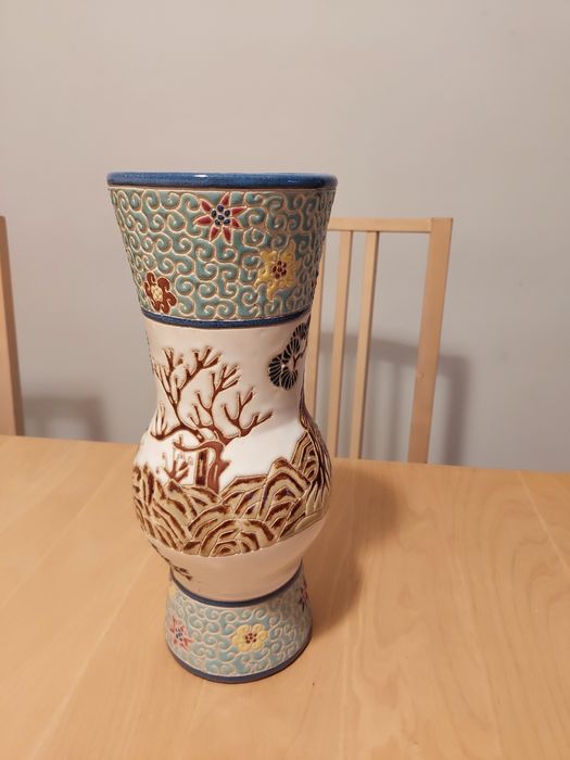 STARY WAZON ręcznie malowany / wys.31,7cm / bez wad/ Antyk