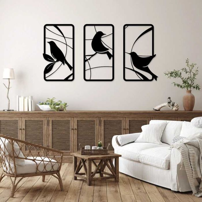 Nowoczesny obraz ażurowy 3D. Obraz ptaki.