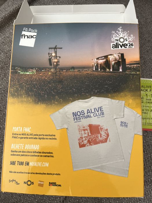 Bilhete Nos Alive 2026 - Passe 3 dias com oferta Tshirt