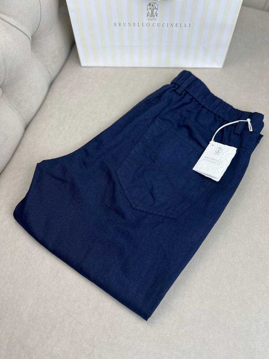 Мужские льняные брюки Brunello Cucinelli классические штаны d065