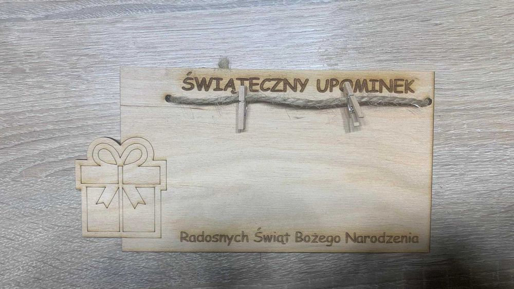 Świąteczny Bon Podarunkowy pieniądze kasa Choinka Mikołaj 18,7x11 cm